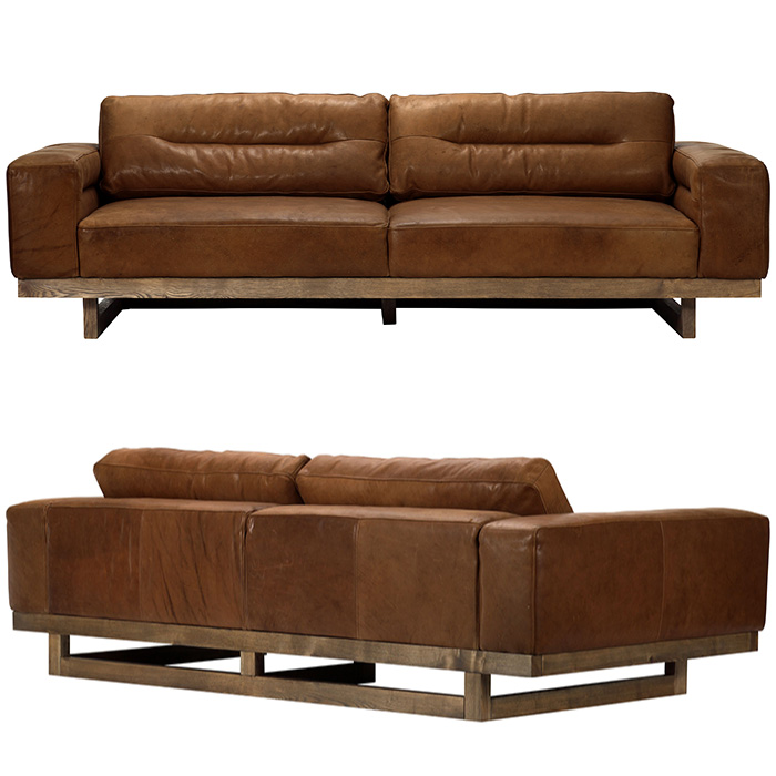 HALOフリーマーケットレザーソファ 定価約31万円 HALO メタルソファ本