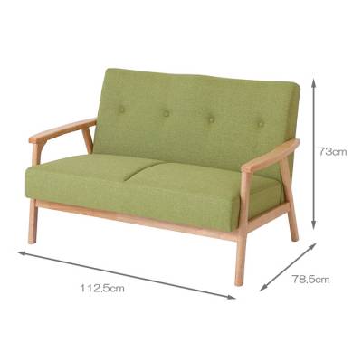 2Pソファ【Flam】二人掛け ソファ 木製 ナチュラル 北欧風 天然木 SOFA