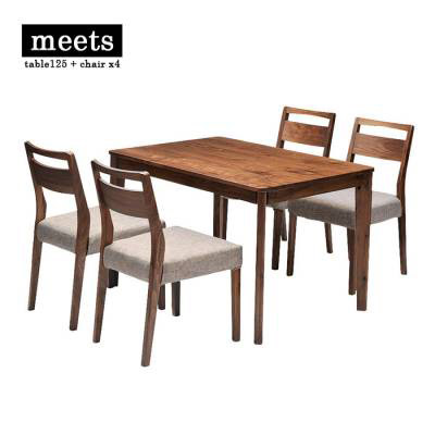 meetsdiningtablesettable125+chairx4~[c_CjOe[uZbge[u125cm+`FA4rwalnutEH[ibg