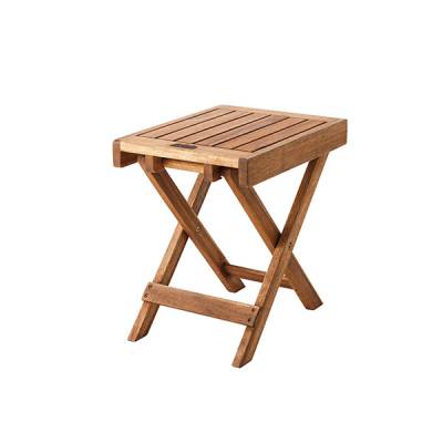 フォールディングテーブル アカシア天然木×オイル仕上げ 幅40×奥行30×高さ