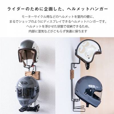 ライダーのために企画した、ヘルメットハンガーショップのようにディスプレイ壁掛けハンガーヘルメット収納住宅用石膏ボード壁用ヘルメット置きオーガナイザーディスプレイコレクションコレクター日本製国産