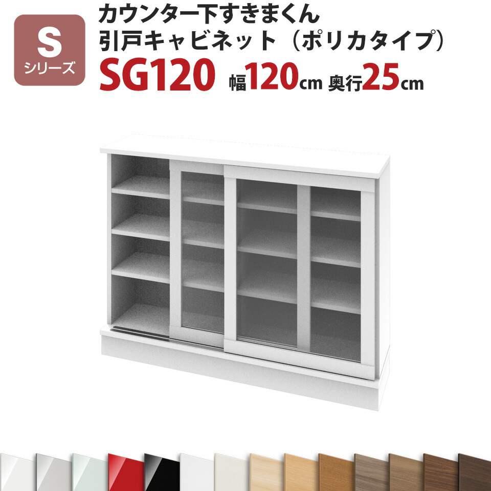 カウンター下すきまくん 引戸キャビネット（ポリカタイプ）SG120 幅120