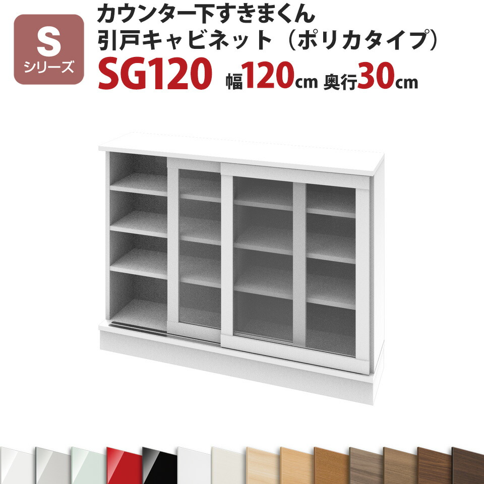 カウンター下すきまくん 引戸キャビネット（ポリカタイプ）SG120